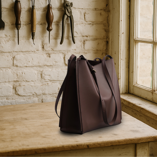 BELFAVE | Retro tote bag made of genuine leather