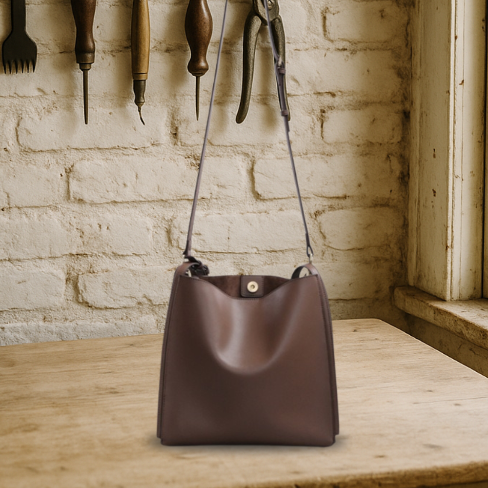 BELFAVE | Retro tote bag made of genuine leather